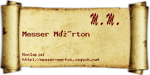 Messer Márton névjegykártya