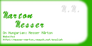 marton messer business card